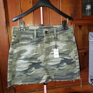 NWT camouflage mini EXPRESS jean skirt